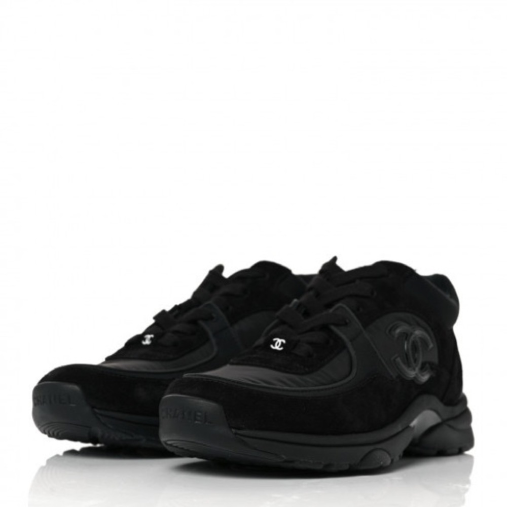 Fabric Calfskin Suede CC Sneakers, New with tags.